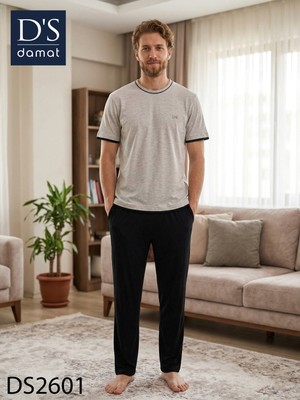 D'S Damat Ds Damat Spring Kısa Kol Pijama Takımı Gri
