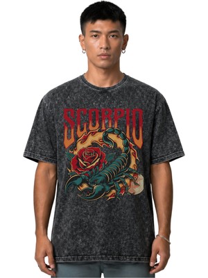 Sevbano Scorpions Rock Metal Müzik Grubu Ön Baskılı Unisex Oversize Vintage Yıkamalı Tişört