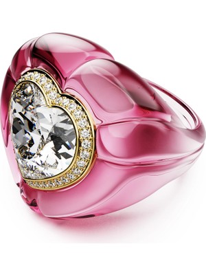 Swarovski Dulcis Kokteyl Yüzük Kalp Kesim Pavé Kalp Pembe 58