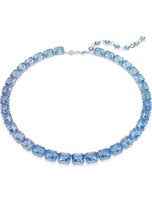 Swarovski Millenia Kolye Octagon Cut Color Gradient Mavi Rodyum Kaplama