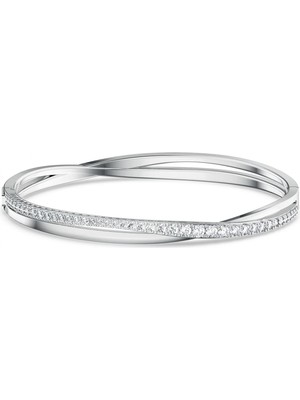 Swarovski Twist Rows Bileklik Beyaz Rodyum Kaplama S