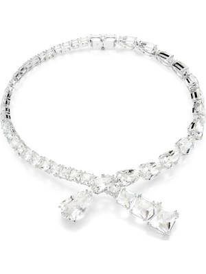Swarovski Matrix Kolye Mixed Cuts Beyaz Rodyum Kaplama