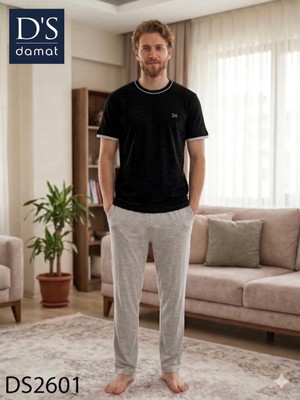 D'S Damat Ds Damat Spring Kısa Kol Pijama Takımı Siyah