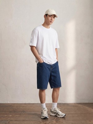 LTB Minimal Baskılı Relaxed Beyaz T-Shırt