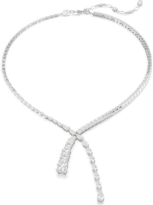 Swarovski Matrix Y Kolye Mixed Cuts Beyaz Rodyum Kaplama