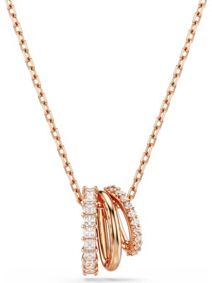 Swarovski Hyperbola Kolye Mixed Cuts Beyaz Pembe Altin Rengi Kaplama