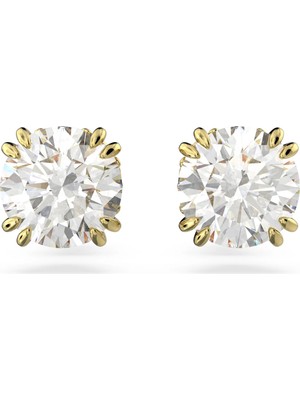 Swarovski Constella Stud Küpe Beyaz Sari Altin Rengi Kaplama