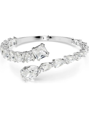 Swarovski Matrix Kelepçe Bileklik Mixed Cuts Beyaz Rodyum Kaplama