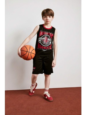 DeFacto NBA Houston Rockets Regular Fit Şort Erkek Çocuk H2920A826HS