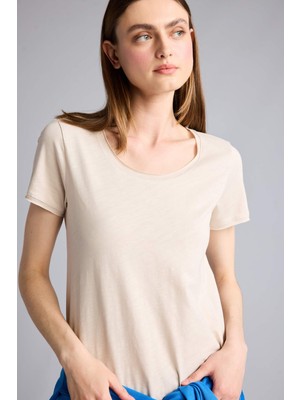 DeFacto Regular Fit Bisiklet Yaka Basic Düz Kısa Kollu Tişört K1508AZ26SM
