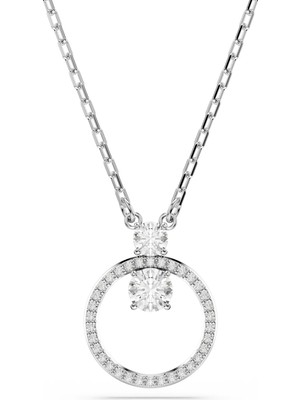 Swarovski Constella Kolye Round Cut Beyaz Rodyum Kaplama