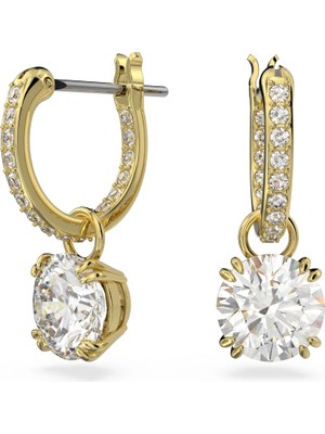 Swarovski Constella Drop Küpe Beyaz Sari Altin Rengi Kaplama