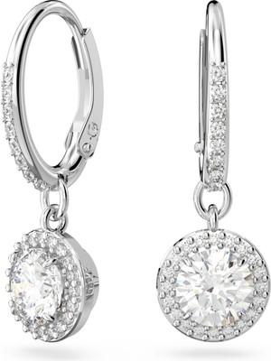 Swarovski Constella Drop Pave Küpe Beyaz Rodyum Kaplama