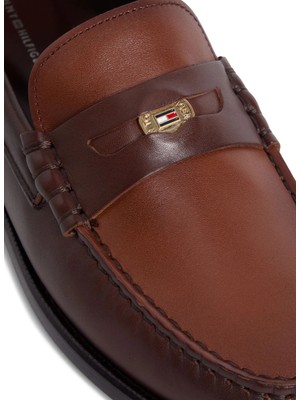 Tommy Hilfiger Kahve Erkek Deri Klasik Ayakkabı Hılfıger Penny Crust Lth Loafer
