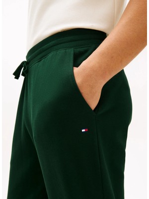 Tommy Hilfiger Yeşil Erkek Logo Baskılı Eşofman Altı MW0MW37236MBN_ESSENTIAL Terry Sweat