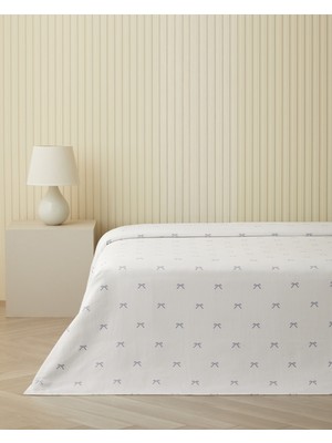 English Home Romance Ribbon Çift Kişilik Pike 200x220 cm Mavi