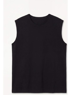 DeFacto Boxy Fit Büyük Beden Baskılı Bisiklet Yaka Atlet H1003AX26SP
