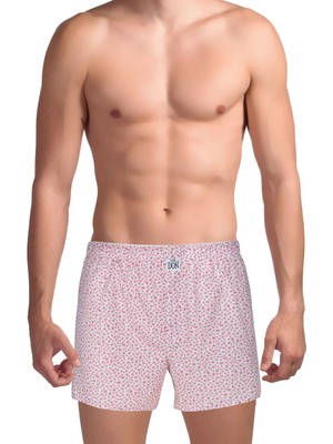 The Don Beyaz - Pembe Erkek Desenli Boxer TDNPOP134