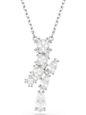 Swarovski Matrix Kolye Mixed Cuts Beyaz Rodyum Kaplama