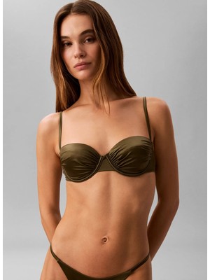 Calvin Klein Haki Kadın Bikini Üst Balconette - Tıe Back