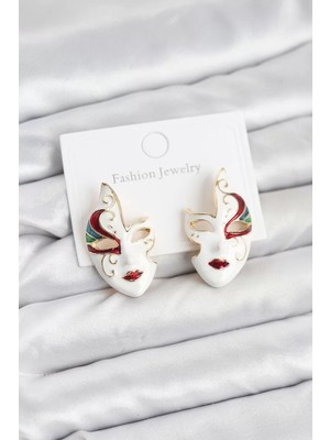 Renas Store Pirinç Maske Model Kadın Küpe - TJ-BKP11588