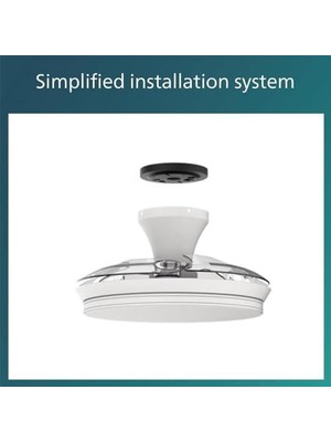 Esmo Home Dc Fan Ceiling Tavan Vantilatörlü Armatür, Açılır/kapanır Kanatlı, Kumandalı, Sarı/beyaz Işık 28W+35W - Beyaz