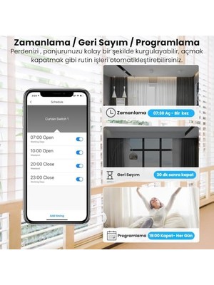 Esmo Home Mini Wifi Akıllı Perde Panjur Kontrol Rölesi (, Smart Life,, Amazon Alexa, Assistant Destekli) Yüzdesel Kontrol ve Kalibrasyon Özellikli