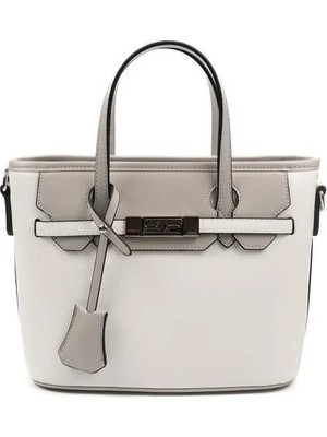 Silver & Polo Silver Polo Beyaz - A.Gri Düz Kadın El Çantası SP1185