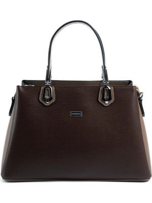 Silver & Polo Silver Polo Kahve - Vizon Düz Kadın El Çantası SP1253