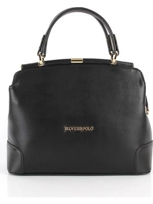 Silver & Polo Silver Polo Siyah - Siyah Düz Kadın El Çantası SP706