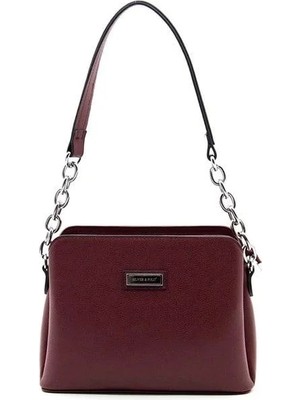 Silver & Polo Silver Polo Bordo - Bordo Düz Kadın Omuz Çantası SP937