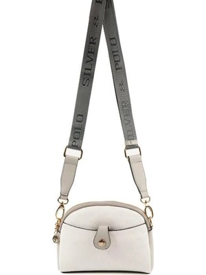 Silver & Polo Silver Polo Beyaz - A.Gri Logolu Kadın Çapraz Çanta SP1144