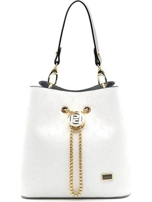 Silver & Polo Silver Polo Beyaz - A.Gri Logolu Kadın Çapraz Çanta SP967