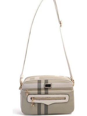 Silver & Polo Silver Polo A.Yeşil - Kemik Ekose Kadın Çapraz Çanta SP491