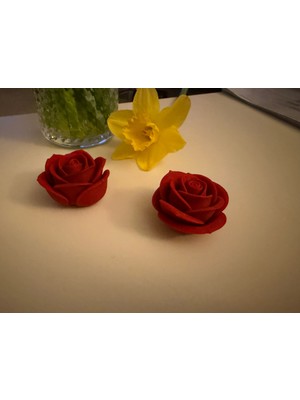 Mays 3D Studio 3D Baskı Dekoratif Gül Figürü 2’li Set – Kırmızı Kalıcı Gül Süs