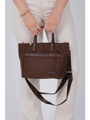 Silver & Polo Silver Polo Kahve - Kahve Saten Kadın El Çantası SP1214