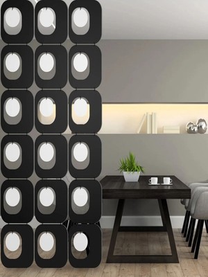 Wooddoom Lazer Kesim Paravan, Ahşap Separatör, Oda 4'lü Panel Levha MODEL24 40 x 40 cm