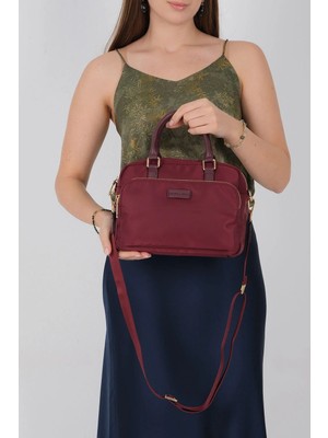 Silver & Polo Silver Polo Bordo - Bordo Saten Kadın El Çantası SP1217