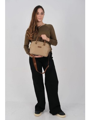 Silver & Polo Silver Polo Vizon - Camel Saten Kadın El Çantası SP1217
