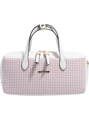 Silver & Polo Silver Polo SP1276 Kadın El Çantası Kaz Ayağı Ekose Bordo-Kemik