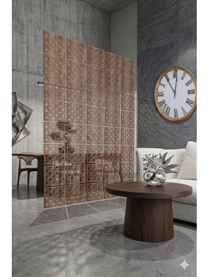 Wooddoom Lazer Kesim Paravan, Ahşap Separatör, Oda 4'lü Panel Levha MODEL29 40 x 40 cm