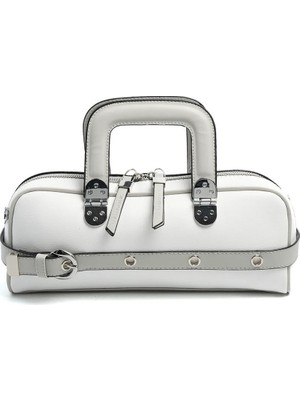Silver & Polo Silver Polo Beyaz - A.Gri Düz Kadın El Çantası SP1258