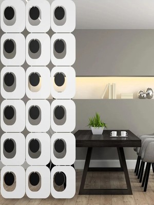 Wooddoom Lazer Kesim Paravan, Ahşap Separatör, Oda 4'lü Panel Levha MODEL24 40 x 40 cm