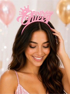 Bkmc Party Birthday Queen Taç – Mat Altın, Gümüş, Pembe, Lila Renk Seçenekli Doğum Günü Parti Tacı