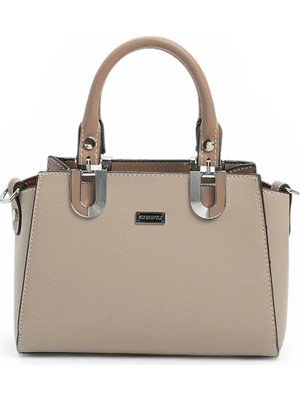 Silver & Polo Silver Polo Koyu Bej - Latte Düz Kadın El Çantası SP1281