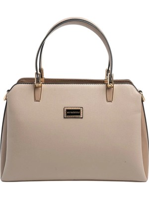 Silver & Polo Silver Polo Koyu Bej - Latte Düz Kadın El Çantası SP9721