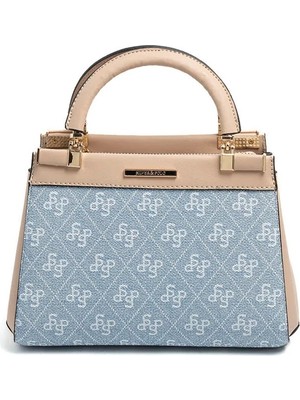 Silver & Polo Silver Polo Mavi - Ten Monogram Kadın El Çantası SP1193