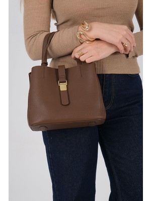 Silver & Polo Silver Polo Kahve - Kahve Mini Rolax Kadın Omuz Çantası SP1245