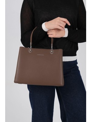 Silver & Polo Silver Polo SP1234 Kadın El Çantası Cilt Kahve-Kahve