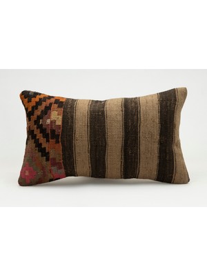Kilim Wholesale El Yapımı Eski Kilimden Yapılmış Vintage Kırlent Kılıfı, Yün, 30X50 cm